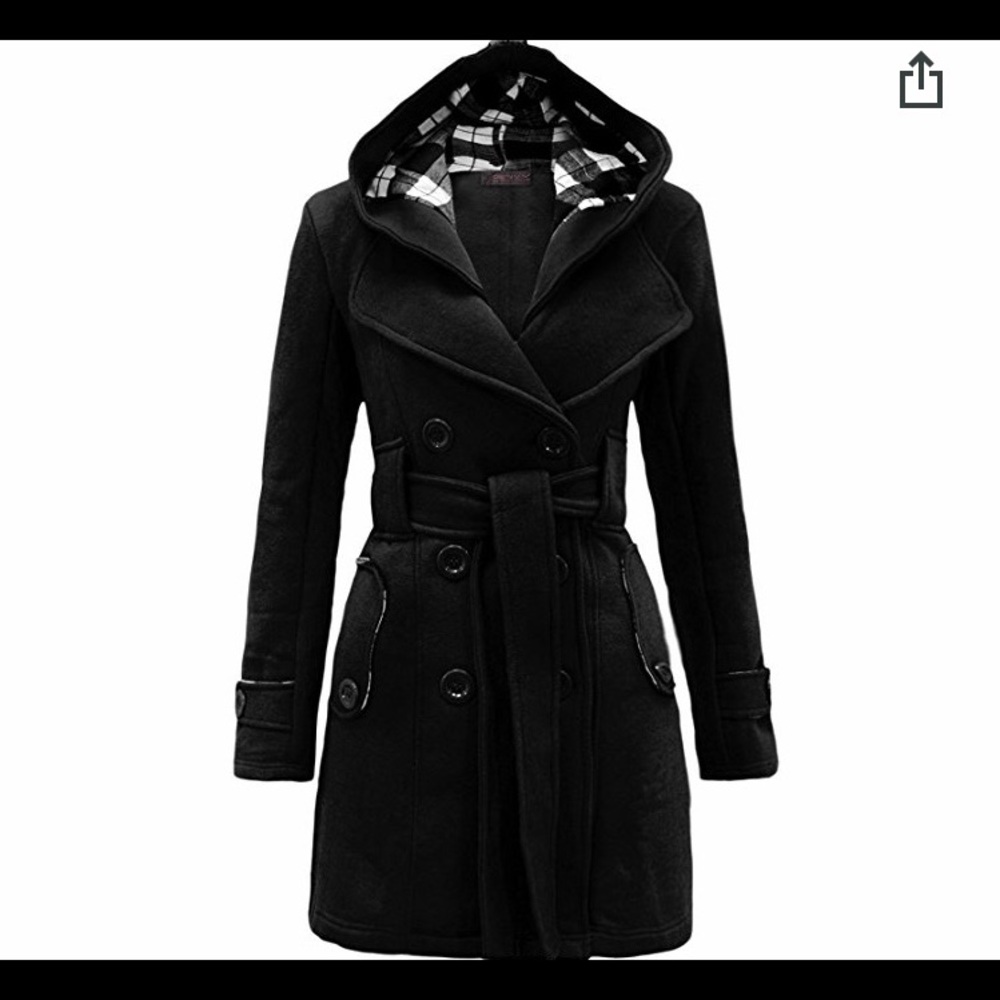 Woman’s button hooded fleece jacket